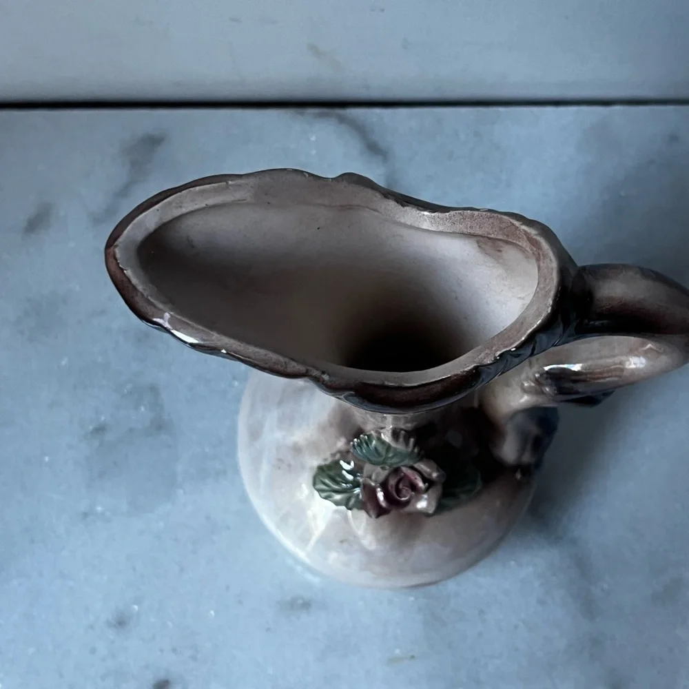 Vintage Ceramic Vase with Floral Design